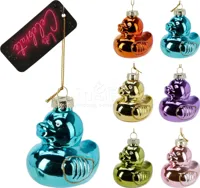 Kerstornament Badeend Glas Assorti 1st - thumbnail
