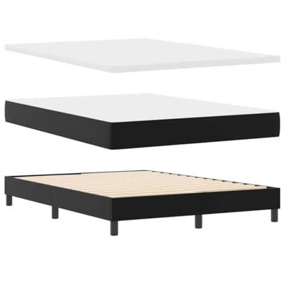 Boxspringbed met Matras in Zwart, 160 x 200 cm, Kunstleer