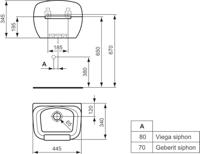 Uitstortgootsteen Venlo Keramiek 34x44cm Wit Met Stootrand - thumbnail