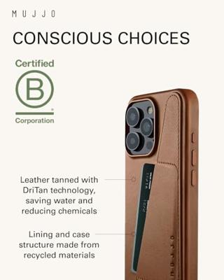 Mujjo Leather Wallet Case iPhone 16 Pro Max bruin