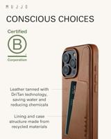 Mujjo Leather Wallet Case iPhone 16 Pro Max bruin - thumbnail