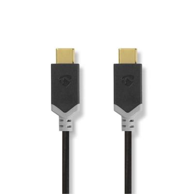 USB 3.1-kabel (Gen2) | Type-C male - Type-C male | 1,0 m | Antraciet