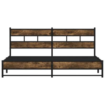 Bedframe zonder matras metaal gerookt eikenkleurig 180x200 cm