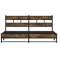 Bedframe zonder matras metaal gerookt eikenkleurig 180x200 cm - thumbnail