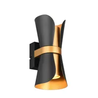 Trio Leuchten Wandlamp Coat H 21 cm zwart goud - thumbnail