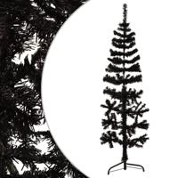 VidaXL Kunstkerstboom half met standaard smal 120 cm zwart - thumbnail