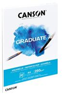 Aquarelpapier Canson Graduate Watercolour 20vel 250gr A4 natuurlijk wit - thumbnail