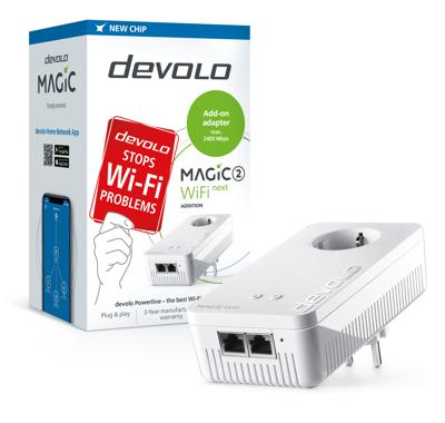 Devolo Magic 2 WiFi next Powerline WiFi uitbreidingsadapter 8610 DE, AT, NL, EU Powerline, WiFi 2400 MBit/s Devolo Magic 2 WiFi next Powerline WiFi uitbreidingsadapter 8610 DE, AT, NL, EU Powerline, WiFi 2400 MBit/s