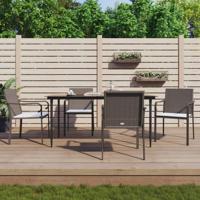 5-delige Tuinset met kussens poly rattan en staal - thumbnail