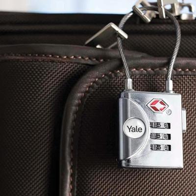 YALE TSA kabelslot met combinatiecode - Programmeerbaar 3 cijfers - voor koffer en bagage