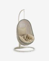 Kave Home Hangstoel met standaard 'Cira' kleur Groen/Beige - thumbnail