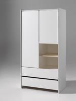 Vipack kledingkast Kiddy 2 deuren en 2 lades - wit - 90x180x55 cm - thumbnail