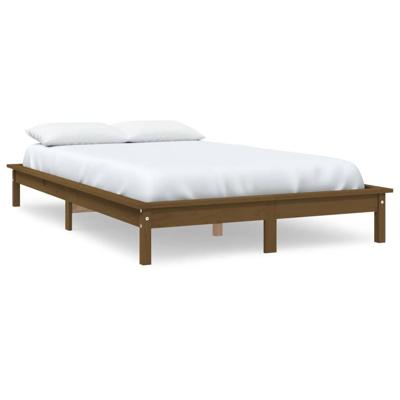 Bedframe massief grenenhout honingbruin 140x200 cm