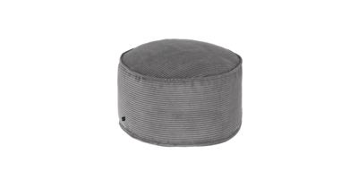Kave Home Poef 'Zina' Rib, 60cm, kleur Donkergrijs