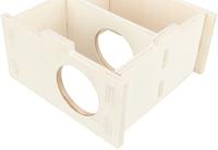 TRIXIE KNAAGDIERHUIS 2 KAMERS ONBEHANDELD HOUT NATUREL 25X25X12 CM - thumbnail