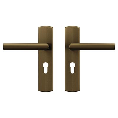 AXA AXA Curve klik deurkruk Milan op schild profielcilindergat 55mm - aluminium/brons