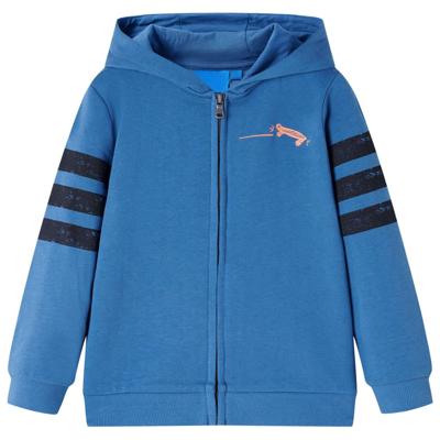 Kindervest met capuchon en rits skateboardprint 128 blauw Kindervest met capuchon en rits skateboardprint 128 blauw