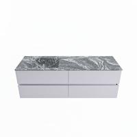 MONDIAZ VICA-DLUX 150cm badmeubel onderkast Cale 4 lades. Inbouw wastafel CLOUD links 1 kraangat, kleur Lava. - thumbnail