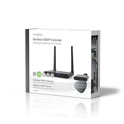 Nedis Draadloze HDMI-Zender | Wi-Fi | 2400-5000 MHz | 30 m (gezichtsveld) | Maximale resolutie: Full HD 1080p | 1.65 Gbps | IR Return-functie | Grijs
