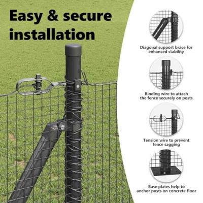 VidaXL Afrasteringspaal grijs 10 x 1 m (16 x 16 mm gaas) staal