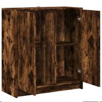 Dressoir met LED 77x34x85 cm bewerkt hout gerookt eikenkleurig - thumbnail