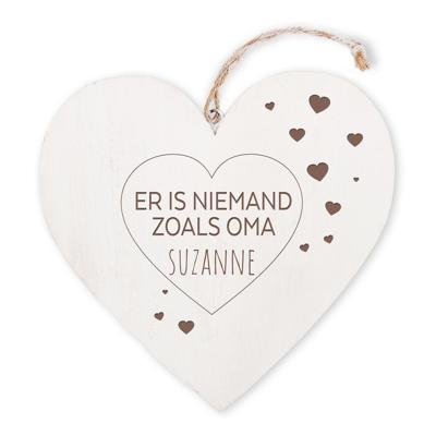 Houten hart voor oma graveren