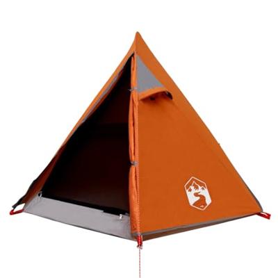 Koepeltent 2-persoons waterdicht grijs en oranje