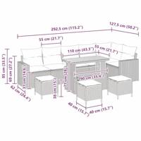 Tuinbankenset 10 pcs Beige poly rattan - thumbnail