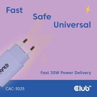 club3D CAC-3025 USB-oplader 30 W USB-C stekker USB PD 3.0 Lila Binnen USB Power Delivery (USB-PD) - thumbnail
