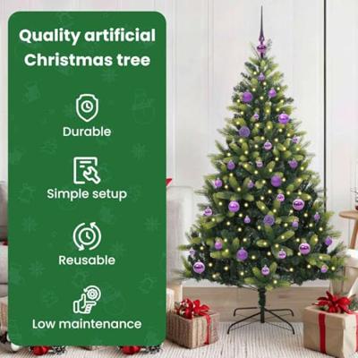 VidaXL Kunstkerstboom met scharnier 150 leds groen 150 cm pvc en pe