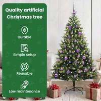 VidaXL Kunstkerstboom met scharnier 150 leds groen 150 cm pvc en pe - thumbnail
