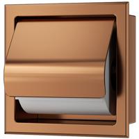 Xellanz Rocko Toiletrolhouder met Klep - Inbouw - Geborsteld Brons Koper - thumbnail