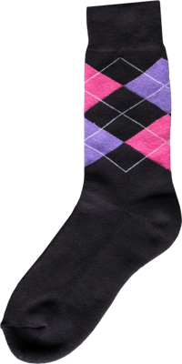 Ruitersok d.grijs/roze/paars 43-46