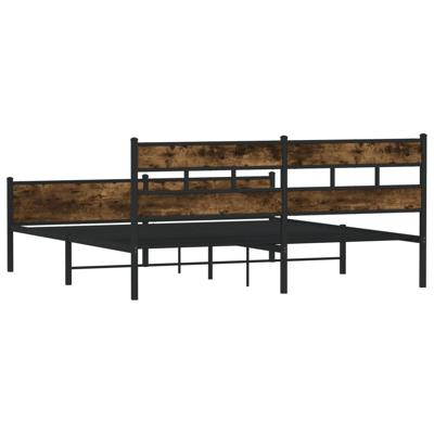 Bedframe zonder matras metaal gerookt eikenkleurig 193x203 cm