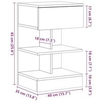 Nachtkastjes 2 st 40x35x65 cm bewerkt hout oud houtkleurig - thumbnail