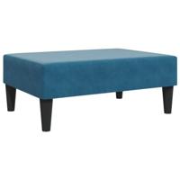 Slaapbank 2-zits met voetenbank fluweel blauw - thumbnail