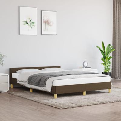 Bedframe zonder matras stof donkerbruin 140x200 cm