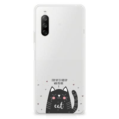 Sony Xperia 10 III Telefoonhoesje met Naam Cat Good Day Sony Xperia 10 III Telefoonhoesje met Naam Cat Good Day