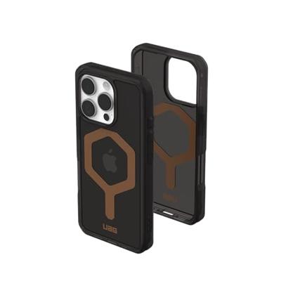 Urban Armor Gear Plyo MagSafe Case Backcover Apple iPhone 16 Pro Zwart, Transparant, Brons MagSafe compatible - thumbnail
