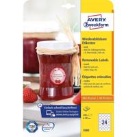 Avery Zweckform ronde etiketten, diameter 40 mm, wit, afneembaar, 240 etiketten, 10 vellen - thumbnail