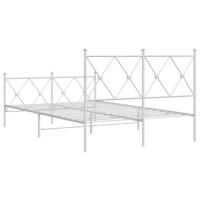 Bedframe met hoofd- en voeteneinde metaal wit 120x200 cm - thumbnail