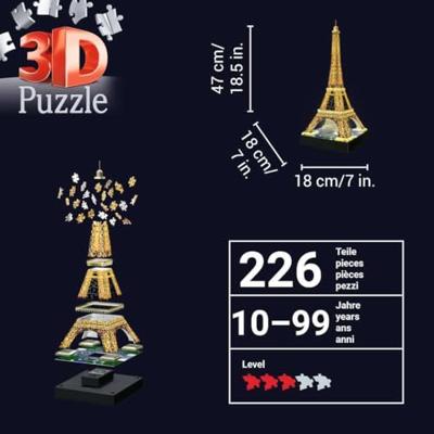 Ravensburger 3D Puzzel Eiffeltoren Night Edition 216 stukjes - thumbnail