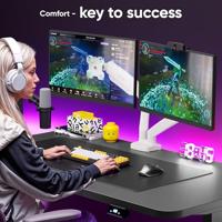 ONKRON G-160-W Draaibare en kantelbare bureauhouder voor twee monitoren van 13-32 inch, max. 8 kg, met draaifunctie, wit - thumbnail