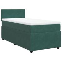 Boxspring met matras fluweel donkergroen 90x190 cm - thumbnail