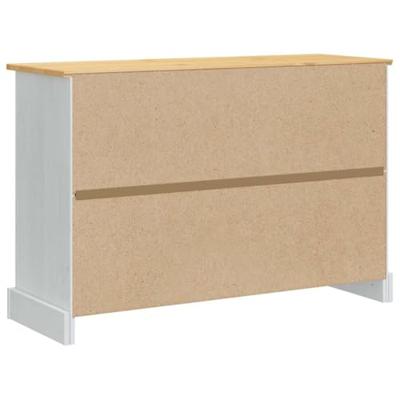 Opbergkisten met lade Wit 112 x 40 x 75 cm Massief grenenhout