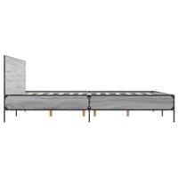 Bedframe bewerkt hout metaal grijs sonoma eiken 140x200 cm - thumbnail