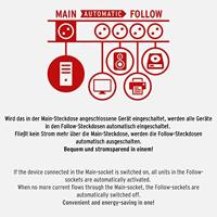 Brennenstuhl 1153300477 Main-Follow 7-voudig Zwart Randaarde stekker 1 stuk(s) - thumbnail