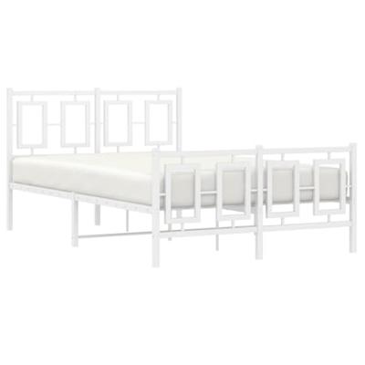 Bedframe met hoofd- en voeteneinde metaal wit 120 x 190 cm - thumbnail