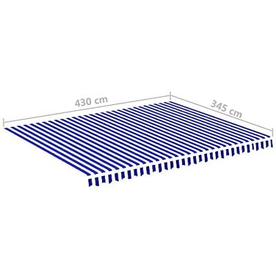Vervangingsdoek voor luifel 4,5x3,5 m blauw en wit