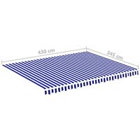 Vervangingsdoek voor luifel 4,5x3,5 m blauw en wit - thumbnail